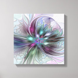 Impressão Em Tela Fantasia Abstrata Moderna Colorida Floral Fractal