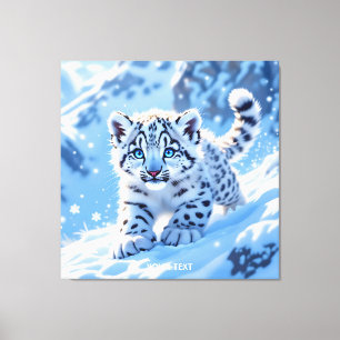 Impressão Em Tela Fantasia Bebe Leopardo da Neve Fofo