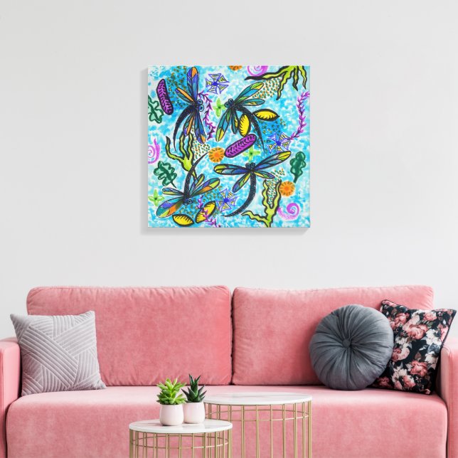 Impressão Em Tela Fantasia da Libélula  (Insitu(Sala de estar))