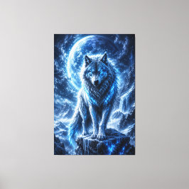 Impressão em Tela Fantasia da Lua do Lobo Congelad