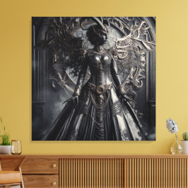 Impressão Em Tela Fantasia Steampunk Escuridão Demônio Moda 