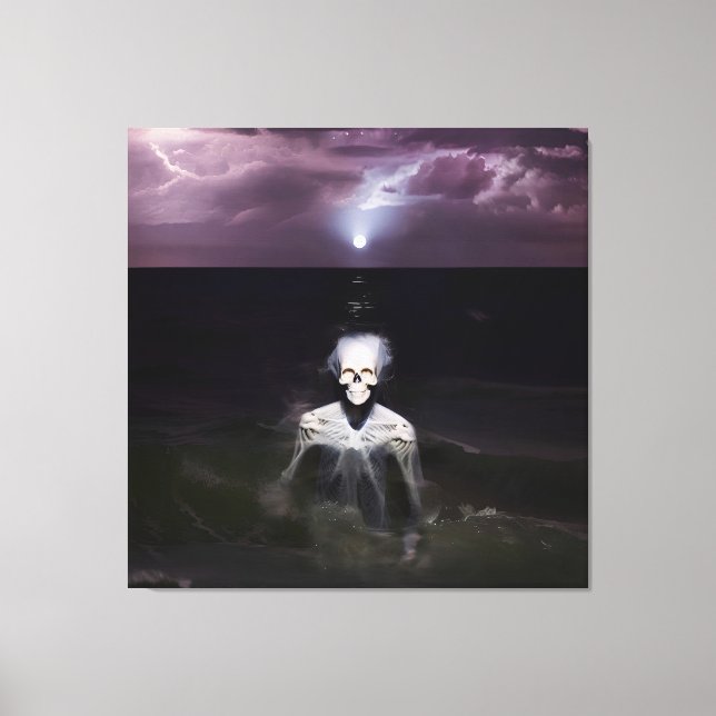 Impressão Em Tela Fantasma no Mar - Pintura a Petróleo (Frente)