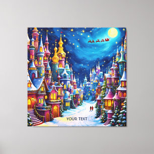 Impressão Em Tela Fantasy - Cidade da Véspera de Natal