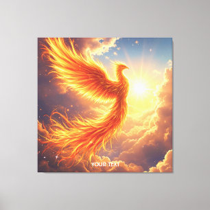 Impressão Em Tela Fantasy Cuja Flaming Phoenix Sobe