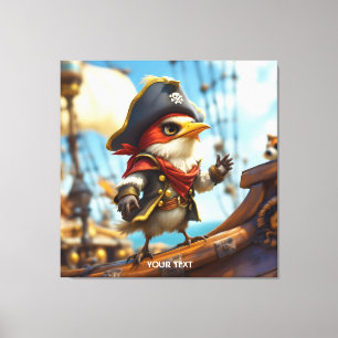 Impressão Em Tela Fantasy Cute Bird Pirate