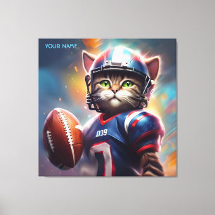 Impressão Em Tela Fantasy Cute Cat Football Uniform