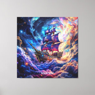 Impressão Em Tela Fantasy Cute Clouts Nave Space