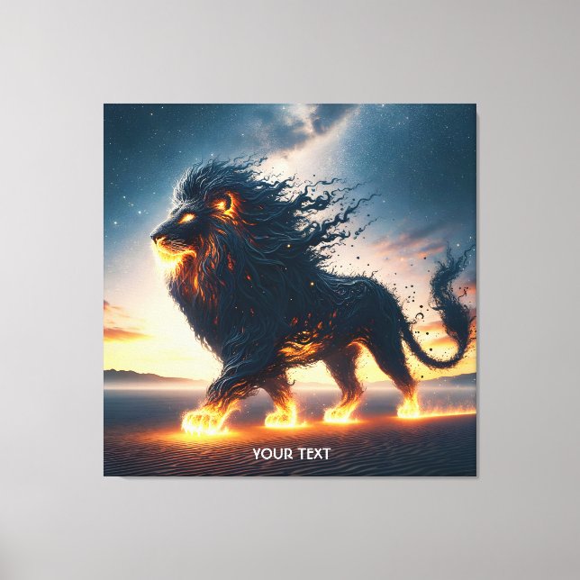 Impressão Em Tela Fantasy Cute Lion Desert Fire (Frente)