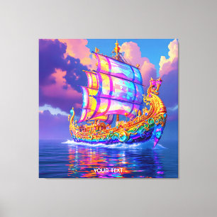 Impressão Em Tela Fantasy Cute Rainbow Colors Ship