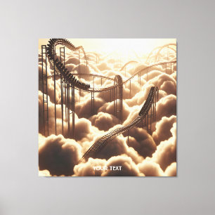 Impressão Em Tela Fantasy Cute Rollercoaster Em Nuvens