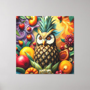 Impressão Em Tela Fantasy Cute Serene Pineapple Owl