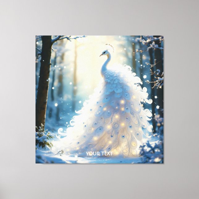 Impressão Em Tela Fantasy Cute Snow White Peacock (Frente)