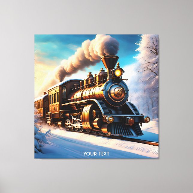 Impressão Em Tela Fantasy Cute Vivid Old Train Winter (Frente)