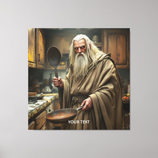 Impressão Em Tela Fantasy Cute Wizard Frying Pan (Frente)