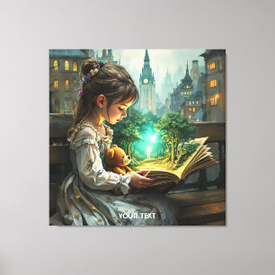 Impressão Em Tela Fantasy Cute Young Girl Read