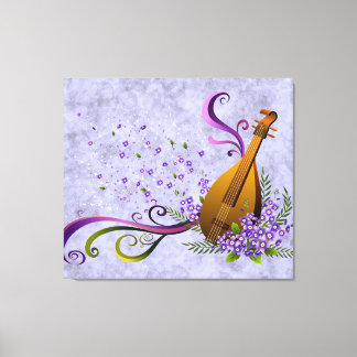 Impressão Em Tela Fantasy Mandolin Music 3 Panel