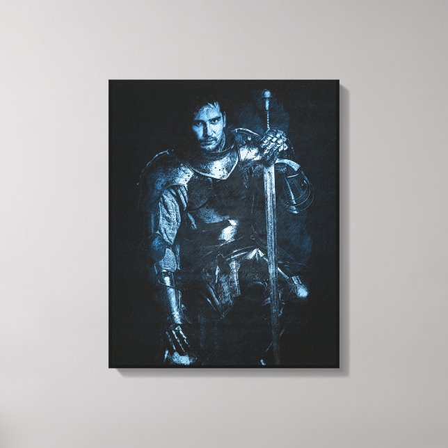 Impressão Em Tela Fantasy Medieval Warrior Em Ilustração Armada (Frente)