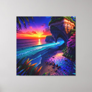 Impressão Em Tela Fantasy Tropical Beach Four