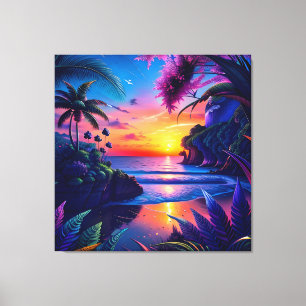 Impressão Em Tela Fantasy Tropical Beach Two