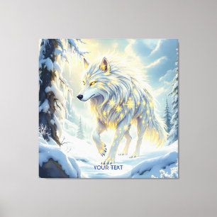 Impressão Em Tela Fantasy White Wolf Winter