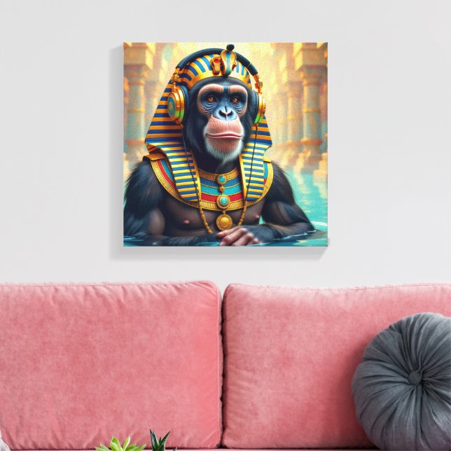 IMPRESSÃO EM TELA FARAÓ TUT-CHIMPANZÉ 5 (Insitu(Sala de estar))