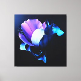 Impressão Em Tela Farbig Strahlende Blüten in Dunkelheit