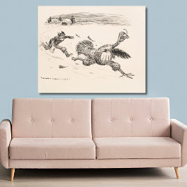 Impressão Em Tela Farmer perseguindo a Turquia - William Walker