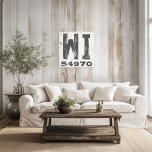 Impressão Em Tela Farmhouse Russe State Zip Code Wisconsin<br><div class="desc">Este sinal rústico é uma maneira simples de mostrar seu amor por casa. O CEP pode ser personalizado com qualquer CEP no estado. Faz um presente de excelente. Criado pela imprensa simplesmente de farmácia.</div>