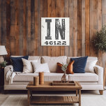 Impressão Em Tela Farmhouse Rustic State Zip Code Indiana<br><div class="desc">Este sinal rústico é uma maneira simples de mostrar seu amor por casa. O CEP pode ser personalizado com qualquer CEP no estado. Faz um presente de excelente. Criado pela imprensa simplesmente de farmácia.</div>