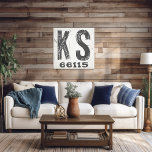 Impressão Em Tela Farmhouse Rustic State Zip Code Kansas<br><div class="desc">Este sinal rústico é uma maneira simples de mostrar seu amor por casa. O CEP pode ser personalizado com qualquer CEP no estado. Faz um presente de excelente. Criado pela imprensa simplesmente de farmácia.</div>