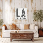 Impressão Em Tela Farmhouse Rustic State Zip Code Louisiana<br><div class="desc">Este sinal rústico é uma maneira simples de mostrar seu amor por casa. O CEP pode ser personalizado com qualquer CEP no estado. Faz um presente de excelente. Criado pela imprensa simplesmente de farmácia.</div>