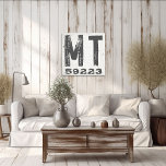 Impressão Em Tela Farmhouse Rustic State Zip Code Montana<br><div class="desc">Este sinal rústico é uma maneira simples de mostrar seu amor por casa. O CEP pode ser personalizado com qualquer CEP no estado. Faz um presente de excelente. Criado pela imprensa simplesmente de farmácia.</div>