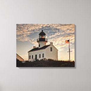 Impressão Em Tela Farol ao pôr do sol, Califórnia