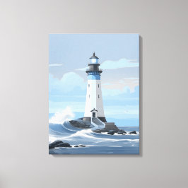 Impressão Em Tela Farol colorido no oceano