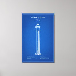 Impressão Em Tela Farol da Ilha de St. Martin - Michigan – AD