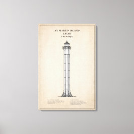 Impressão Em Tela Farol da Ilha de St. Martin - Michigan - SBD