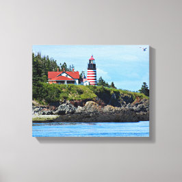 Impressão Em Tela Farol de Cabeça de Quoddy Ocidental, Maine