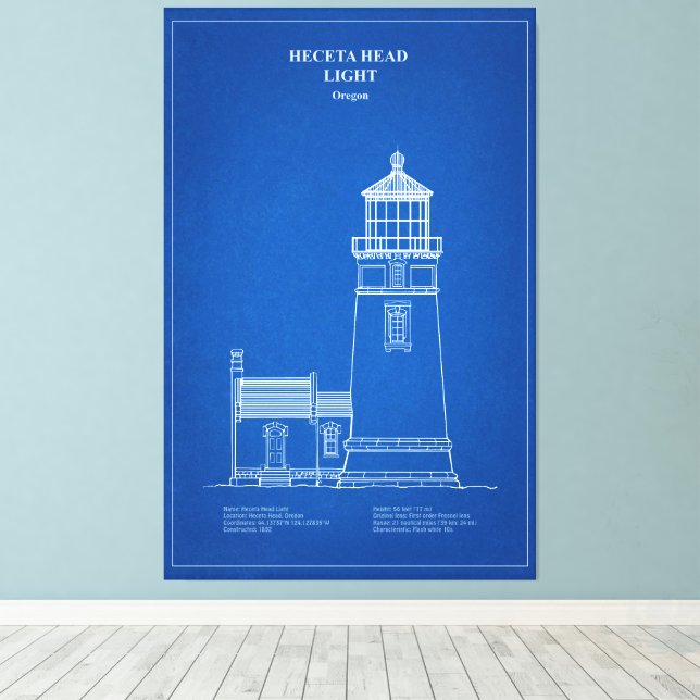 Impressão Em Tela Farol de Heceta Head - Oregon – AD (Insitu(piso de madeira))
