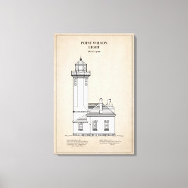 Impressão Em Tela Farol de Point Wilson - Washington - SBD
