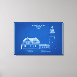 Impressão Em Tela Farol de Portland Head - Maine – AD