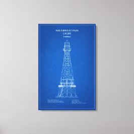 Impressão Em Tela Farol de Southwest Pass - Louisiana – AD
