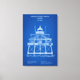 Impressão Em Tela Farol de Thomas Point Shoal - Maryland - AD