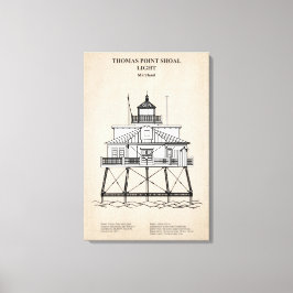 Impressão Em Tela Farol de Thomas Point Shoal - Maryland - SBD