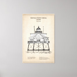 Impressão Em Tela Farol de Thomas Point Shoal - Maryland - SBD