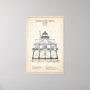 Impressão Em Tela Farol de Thomas Point Shoal - Maryland - SBD