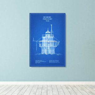 Impressão Em Tela Farol Duxbury Pier Light - Massachusetts - AD