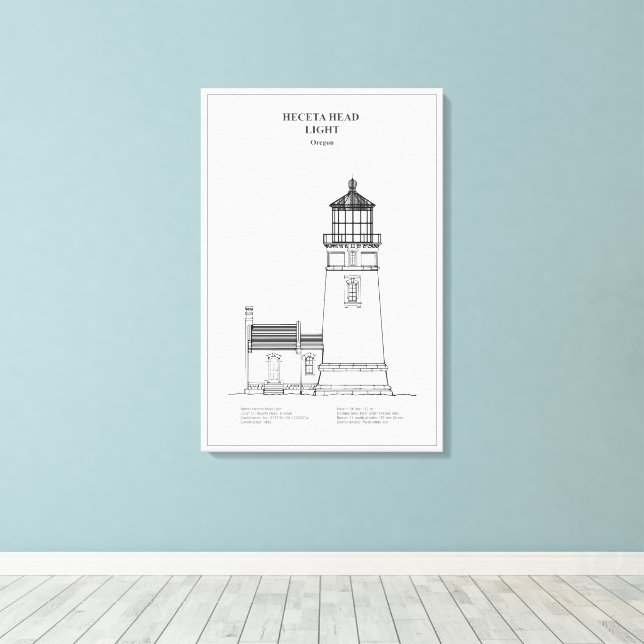 Impressão Em Tela Farol Heceta Head - Oregon - BD (Insitu(piso de madeira))