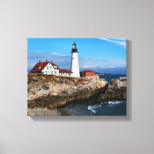 Impressão Em Tela Farol principal de Portland, Maine