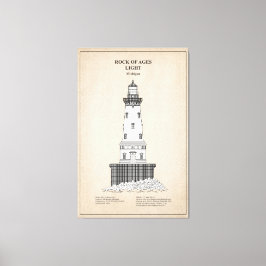 Impressão Em Tela Farol Rock of Ages - Michigan - SBD