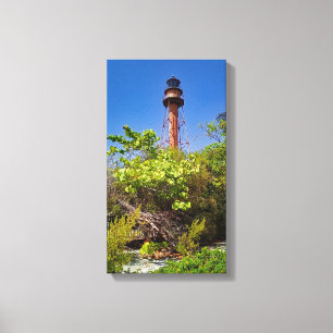 Impressão Em Tela Farol Sanibel Sob Céu Azul